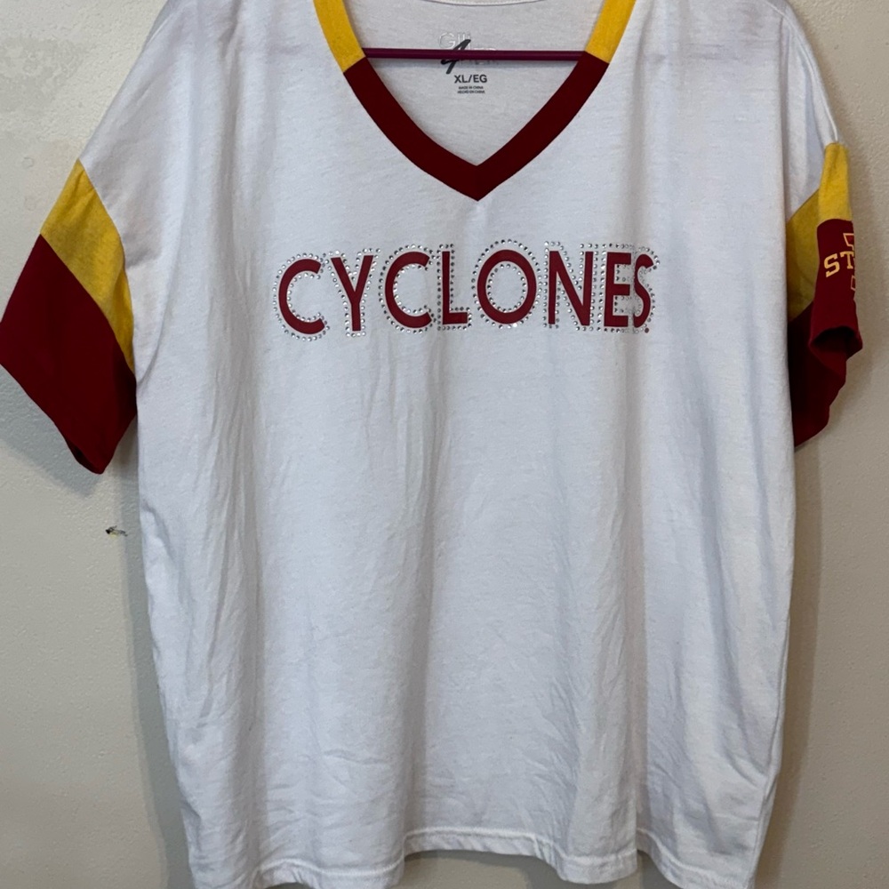 Cyclones V-Neck Crop T-Shirt